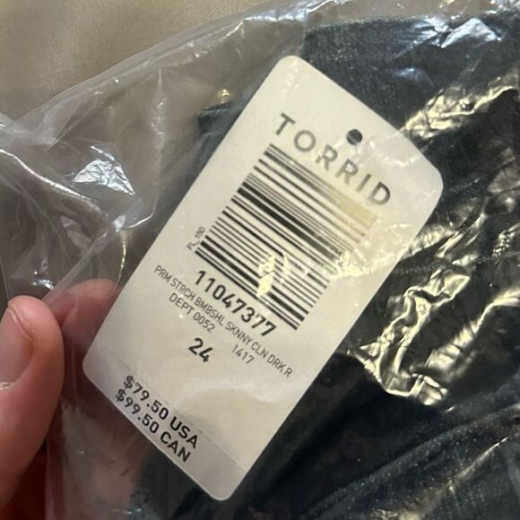 NWT TORRID Bombshell Skinny Jean Premium Stretch Dark Wash High Waisted Size 24 - Picture 2 of 6